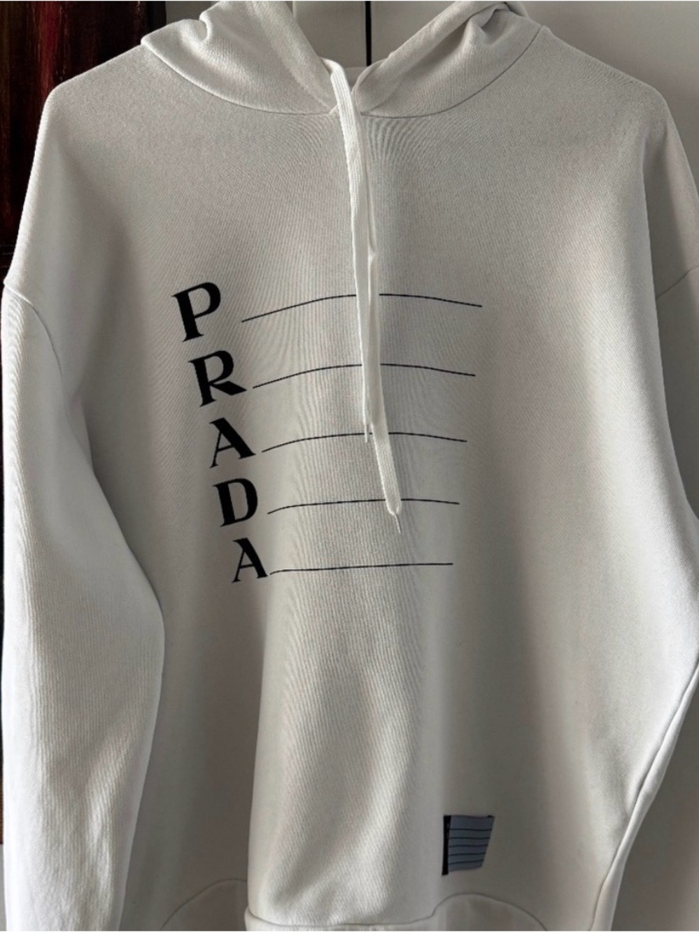 PRADA White Logo Hoodie - Men